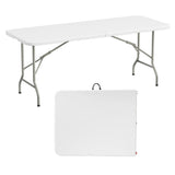 Elevon Folding Table, 6 Feet Heavy Duty Fold-in-Half Utility Table Indoor Outdoor for Camping, Picnic, Party