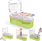 EVALUEMART Paint Brush Cleaner Tool | Water Cycle Brush Rinser with Brushes Holder and Palette | Brush Washing Dispenser for Kid