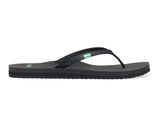 Sanuk Yoga Joy | Flip Flops for Women | Yoga Sandals For Women | Women's Beach Sandals | Memory Foam Footbed, Black, 8