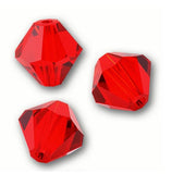 200pcs Adabele Austrian 5mm Faceted Loose Bicone Crystal Beads Siam Red Compatible with Swarovski Crystals 5301/5328 SSB505