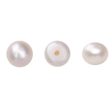 BEADIA Natural Half Drilled Pearl Beads White 5.5-6mm 12pcs AAAA Freshwater Cultured Loose Gemstone Beads for DIY Stud Earring J