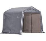 ShelterLogic 8' x 8' x 8' Shed-in-a-Box All Season Steel Metal Peak Roof Outdoor Storage Shed with Waterproof Cover and Heavy Du