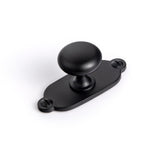 Goo-Ki Black Zinc Alloy Cabinet Knob with Backplate - Single Hole Center Cabinet Pull Hardware for Bedroom, Kitchen, 2 Pack(8611