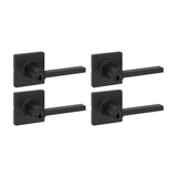 Kwikset Casey Entry Door Handle with Lock and Key, Secure Keyed Reversible Lever Exterior, for Front Entrance and Bedrooms, Matt