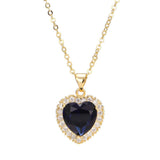 AILUOR Titanic Heart of the Ocean Necklace, Gold Plated Blue Sapphire Crystal Necklace Pendants Jewelry Valentines Mother's Day 