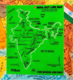 IndiaMap Stencil Drawing Template for Students and Teachers, Lightweight Geography Stencil, Pack of 1 Random Color