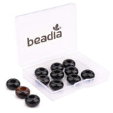 BEADIA Natural Black Onyx Rondelle Stone with Large Hole (5.5mm) Loose Semi Gemstone Beads for Jewelry Making 14mmx7.5mm 12pcs