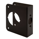 PrimeLine U 10744 Brass Lock and Door Reinforcement Plate for 13/8 In. Thick Doors, Bronze Finish (Single Pack)