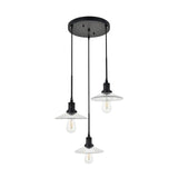 Living District Indoor Modern Home Decorative Bright Ceiling Waltz 3 Light Black Pendant