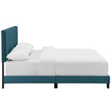 CasaFoyer Amira Performance Velvet Full Platform Bed | Chic & Comfortable | Stain-Resistant Fabric | Button-Tufted Headboard | Durable Wood Frame | Non-Marking Foot Caps | Reinforced Center Beams | Fits Various Mattresses | Elegant Bedroom Centerpiece