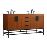 Elegant Decor Indoor Modern Under Sink Bathroom Fixtures Storage Organizer Cabinet 18 Inch Single Bathroom Vanity - White