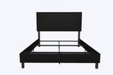 DHP Janford Upholstered Bed, Black Faux Leather, Queen