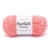 Premier Yarns Parfait Chunky Yarn, Super Bulky Weight, Ideal for Knitting and Crocheting, Chenille, Coral, 3.5 oz, 131 Yards