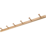 iDesign Wood Wall Mount Coat Rack with 6 Pegs for Mudroom, Entryway, Kitchen, Closet and More, 32.3 x 2.8 x 1.5, Natural Wood