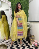 Anni Designer Women'S Rayon Viscose Straight Embroidered Kurta With Pant & Dupatta (Art Lemon-Vks01_M_Green_Medium),Green,M,,,