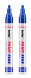 Blue Paint Markers, 2 Pack Oil-Based Waterproof Quick Dry Permanent Paint Pen Set for Rocks Painting, Wood, Fabric, Plastic, Can