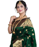 Yashika Women'S Zari Woven Cotton Silk Jacquard Saree With Unstitched Blouse Material (Az-Ys-Og1-Jyotika Green,Green,Free Size