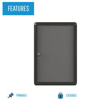 Grey Fabric Bulletin Enclosed Cabinet
