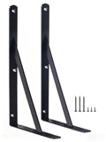 2 Pack L12 x H 8 Black Heavy Duty Shelf Brackets with Screws Metal Shelf Brackets Shelf Support Angle Brackets for Shelves L Bra