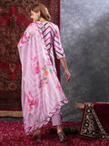 Gosriki Women'S Rayon Blend Straight Printed Kurta With Pant & Dupatta (Tannu Pink-Vks01-Gs_L_Pink_Large),Pink,,B0D9YSSBTX