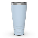 Tervis Traveler Powder Coated Stainless Steel Triple Walled Insulated Tumbler Travel Cup Keeps Drinks Cold & Hot, 30oz, Blue Moo