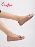 Shoetopia Stylish Bow Detailed Peach Loafers For Girls-Eu41,Bronze,8,B0D5HCV8PW