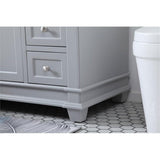 Elegant Decor Wesley 48 Steel And Solid Wood Single Bathroom Vanity Set In Gray