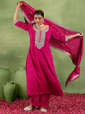 Libas Women'S Silk Blend Kurta Set (49236_Pink Pink S