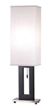 360 Lighting Floating Rectangle Modern Table Lamp 30 Tall Black Brushed Nickel Metal Base Off White Shade Decor for Living Room 