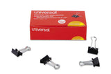 Universal Small Binder Clips Steel Wire 3/8 Capacity 3/4 Wide Black/Silver Dozen