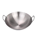 MYADDICTION Stainless Steel Wok Lightweight Frying Pan for Deep Frying Vegetables Frying 38cm