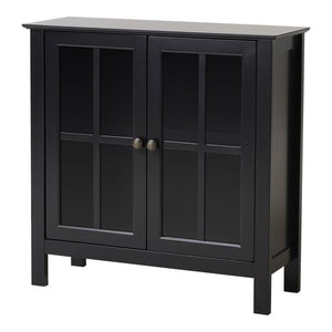 American Furniture Classics 22601 Glass Door Cabinet, Painted Black