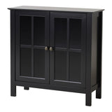 American Furniture Classics 22601 Glass Door Cabinet, Painted Black