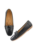 Shoetopia Upper Bow Detailed Black Loafers For Women & Gilrs /Eu38,Black,5,B0DJJWV91V
