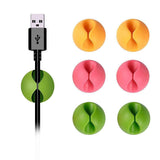 Hellyz 6 Pcs Pack Cable Clips Desktop Cord Organizer,Cable Management, Wire Holder System, Multipurpose Silicone Adhesive Cord H
