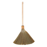 SAFIGLE Natural Corn Whisk Broom Handwoven Traditional Vietnamese Soft Bristle Sweeper with Handle for Indoor Floor Cleaning in 