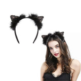 Wanna Party Glitter Cat Ears Headband,Kitty Headband For Girls And Women Sparkly Glitter Hair Accessories For Haloowen,Dress Up 