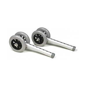 Lumex 5,, Fixed Bariatric Walker Wheels - Replacement Rollator Accessories, Rubber Wheel Universal Design With 8 Adjustment Hole