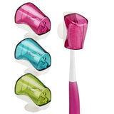 Linkidea Travel Toothbrush Head Covers with Suction Cup Portable Wall Mount Toothbrush Holder, Toothbrush Cap Case Box Convenien