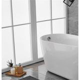 Elegant Decor Indoor Modern 59 Inch Soaking Single Slipper Bathtub In Glossy White