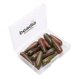BEADIA Natural Unakite Teardrop Stone Beads 10x30mm 12pcs Dangle Earring Charm for DIY Jewelry Making