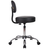 Boss Office Products Be Well Medical Spa Stool With Back In Vinyl, Black