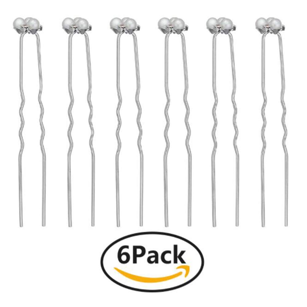 Anglacesmade Bridal Hair Pins Crystal Hair Pin Pearl Bobby Pins Wedding Headpiece Bridesmaid Flower Girl Hair Accessories for Wo
