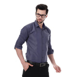 Xjarvis Austin Men'S Cotton Blend Shirt |Slim Fit Formal Shirt With Pocket |Plain | Long Sleeve Spread Collar | Casual Wear Regular Fit Shirt Pack Of 1 (Slate Blue 2Xl),Slate Blue,2,B0F4X6P8N5