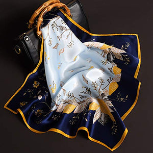 ANDANTINO Pure Mulberry Silk Scarf -21Lightweight Small Square Neckerchief - Breathable Digital Printed Scarves with Gift Pa