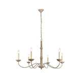 Elegant Lighting Living District Merritt 6-Light Transitional Metal Chandelier In Weathered Dove