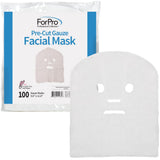 ForPro Professional Collection Precut Gauze Facial Mask, 100% Cotton Gauze, for High Frequency Facial Treatments and Masks, 100-