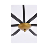 Living District Trey 6-Light Mid-Century Metal Pendant In Black And Brass