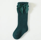 Iba Isba Collections Girls Knee Length Cotton Bow Stockings, Multicolor, 05 Years (In, Age, 0 Months, 12 Months, Dark Green)