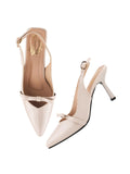 Shoetopia Smart Casual Glossy Upper Detailed Beige Pumps For Women & Girls /Eu41,Beige,8,B0DTG8HGRG
